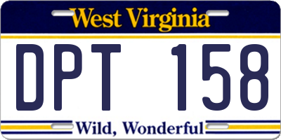 WV license plate DPT158