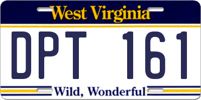 WV license plate DPT161
