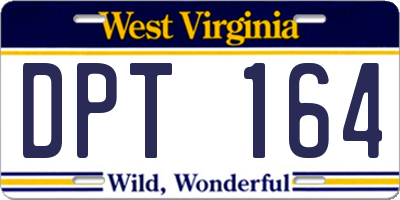 WV license plate DPT164