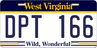 WV license plate DPT166
