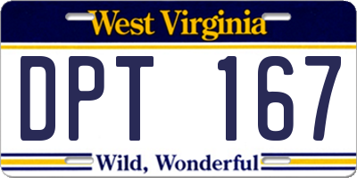 WV license plate DPT167