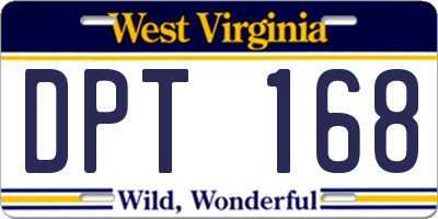 WV license plate DPT168
