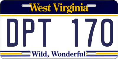 WV license plate DPT170