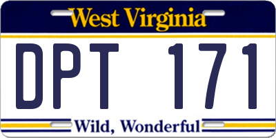 WV license plate DPT171