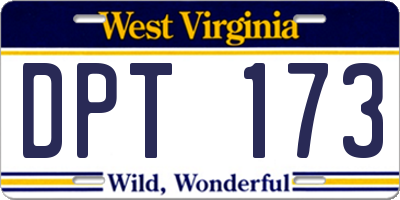 WV license plate DPT173