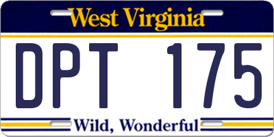 WV license plate DPT175