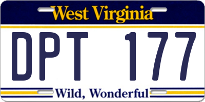 WV license plate DPT177
