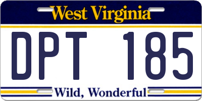 WV license plate DPT185
