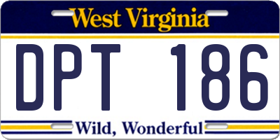 WV license plate DPT186