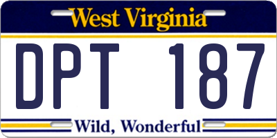 WV license plate DPT187