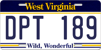 WV license plate DPT189