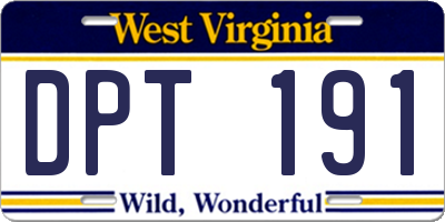 WV license plate DPT191