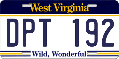 WV license plate DPT192
