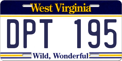 WV license plate DPT195