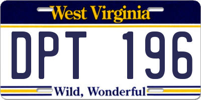 WV license plate DPT196