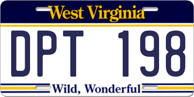 WV license plate DPT198