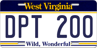 WV license plate DPT200