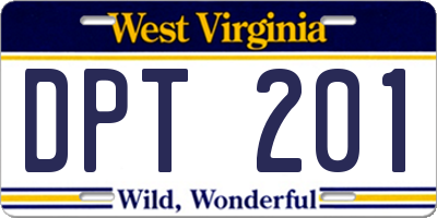 WV license plate DPT201