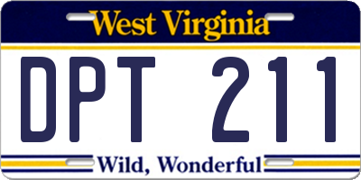 WV license plate DPT211