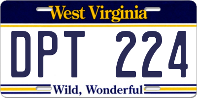 WV license plate DPT224