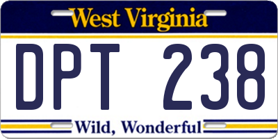 WV license plate DPT238