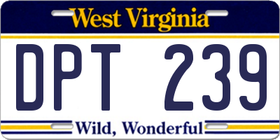 WV license plate DPT239
