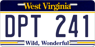 WV license plate DPT241