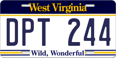 WV license plate DPT244