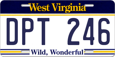 WV license plate DPT246