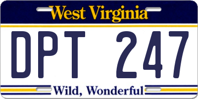 WV license plate DPT247