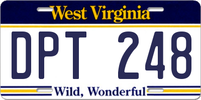 WV license plate DPT248