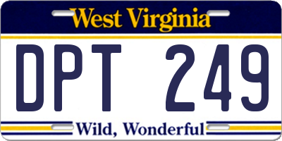 WV license plate DPT249