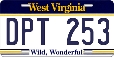 WV license plate DPT253