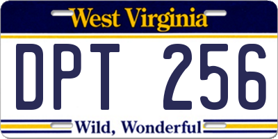 WV license plate DPT256