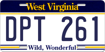 WV license plate DPT261