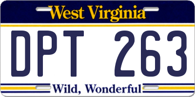 WV license plate DPT263