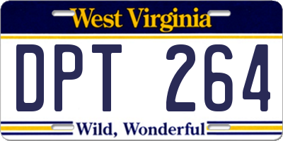 WV license plate DPT264