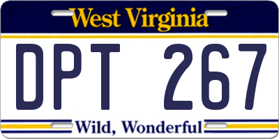 WV license plate DPT267
