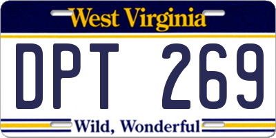 WV license plate DPT269