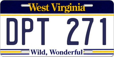 WV license plate DPT271