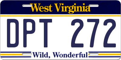 WV license plate DPT272