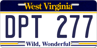WV license plate DPT277