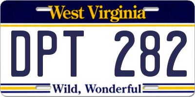 WV license plate DPT282