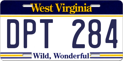 WV license plate DPT284