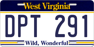 WV license plate DPT291