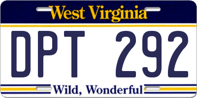 WV license plate DPT292