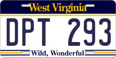 WV license plate DPT293