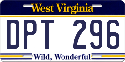 WV license plate DPT296