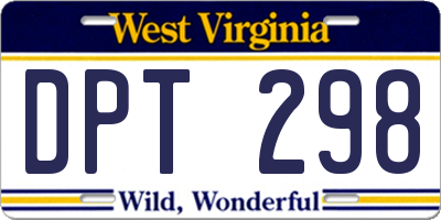 WV license plate DPT298