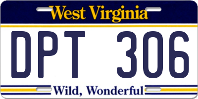 WV license plate DPT306
